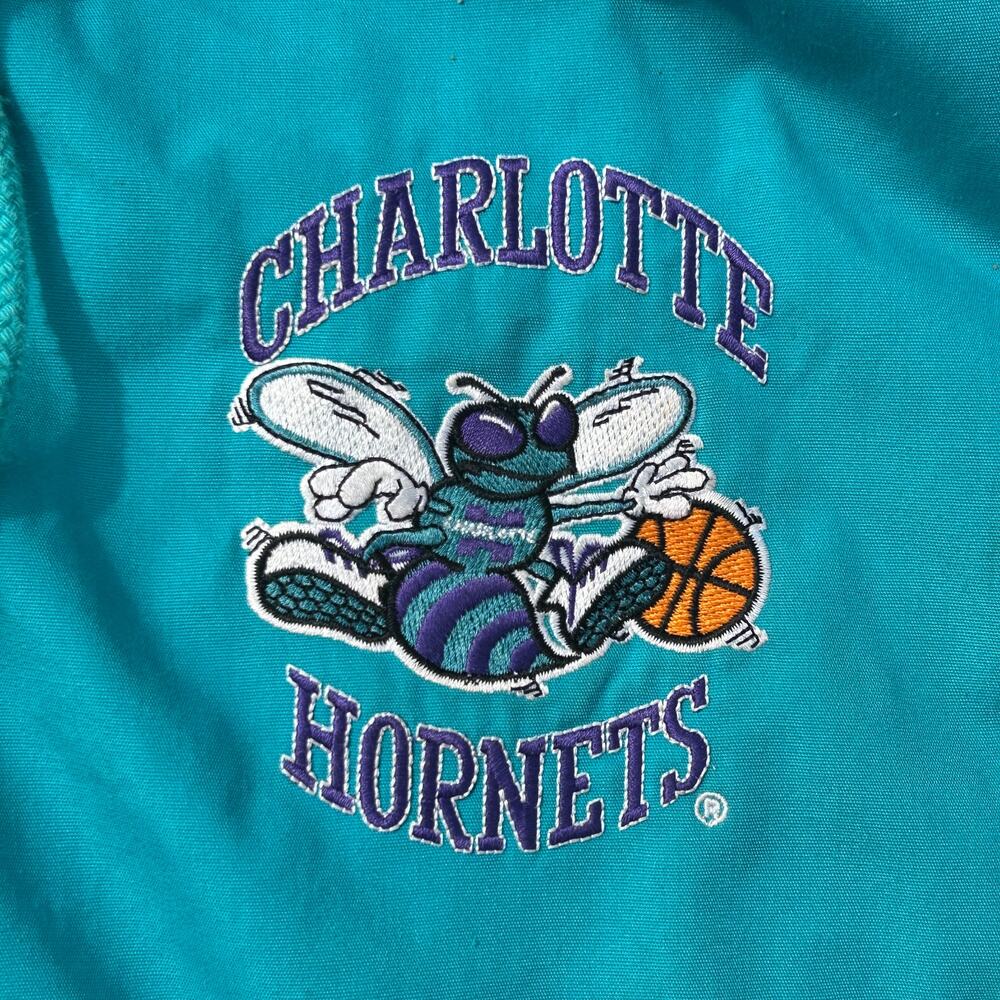 Vintage 90’s Charlotte Hornets NBA Competitors Script Zip Jacket - Picture 5 of 10